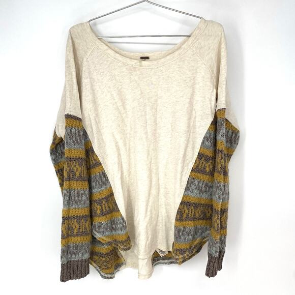 Free People Beautiful Sinner Oversized Pullover Poncho Sweater Women's Size L - Picture 1 of 9